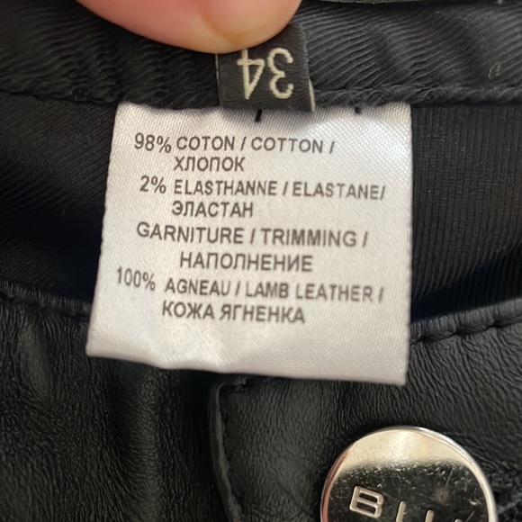 NWOT Barbara Bui Black Leather Trim Skinny Leg Pants Size 34 Italian - Picture 3 of 8